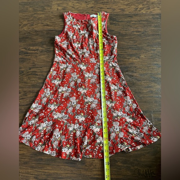 LOFT Women's Red & Floral Print Sleeveless Dress Size 6 - Picture 7 of 7